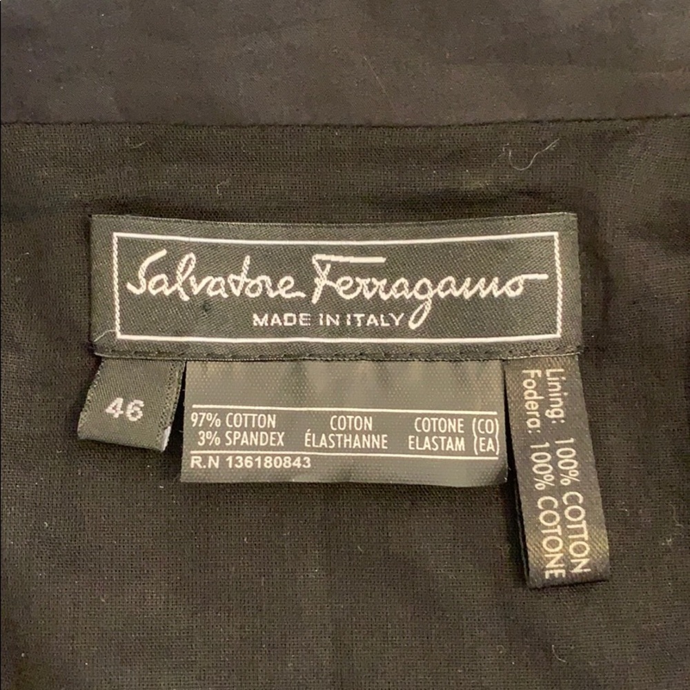 Salvatore Ferragamo Black Cotton Dress Sz 46 - Picture 5 of 6